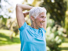 Woman stretching