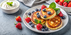 Cottage Cheese Pancakes with Berries