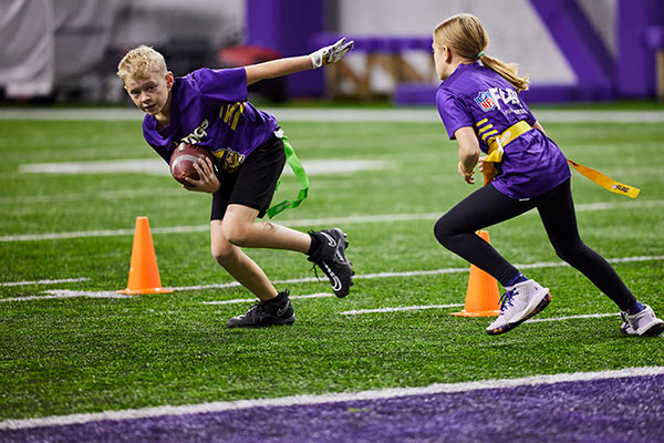 Vikings Flag Football players competing