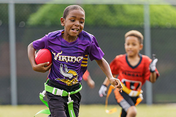 Vikings Flag Football players competing