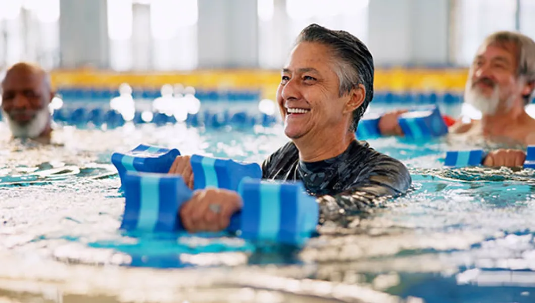 YMCA aquatics program participants in the pool