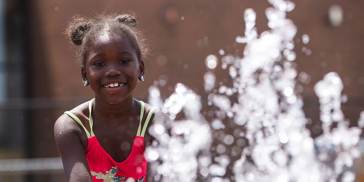 Child at YMCA Splash Pad