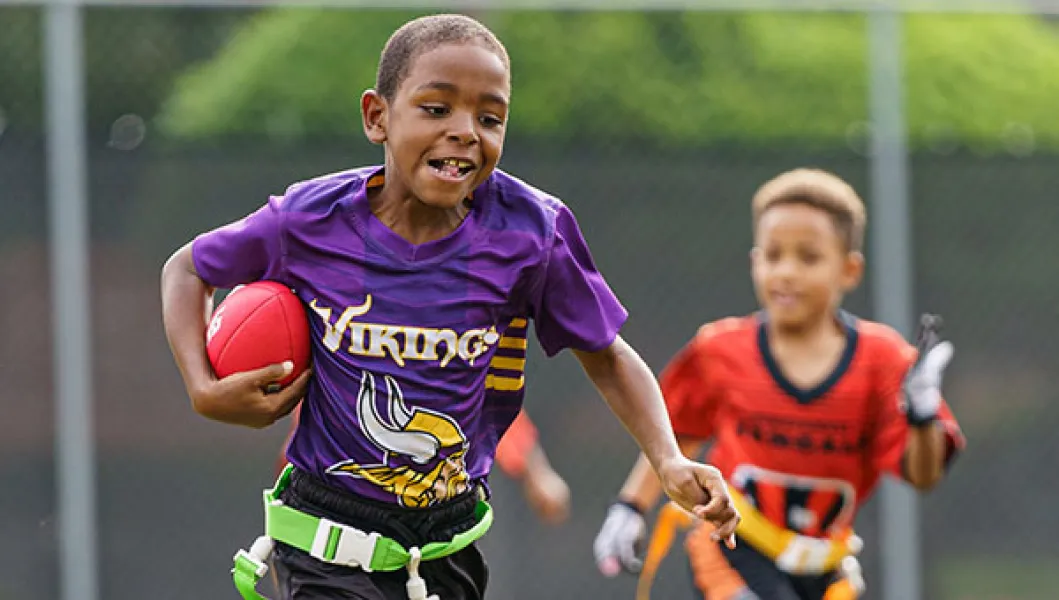 YMCA Vikings Flag Football players