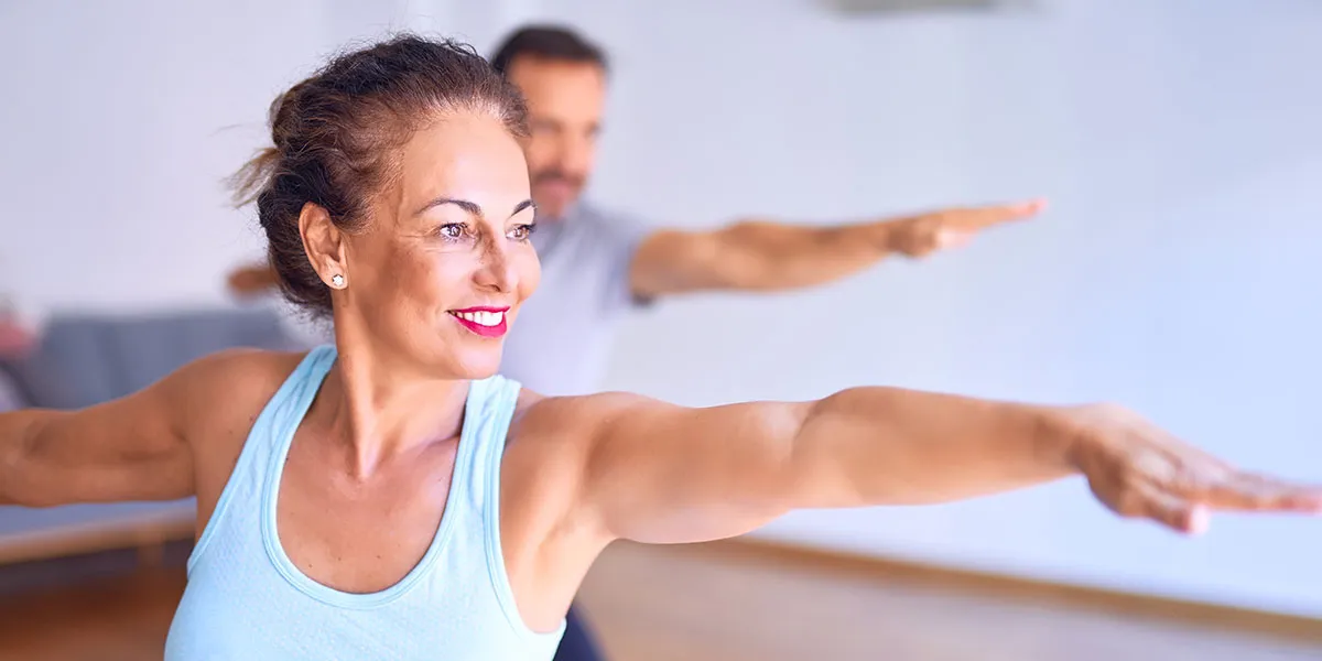YMCA members doing yoga