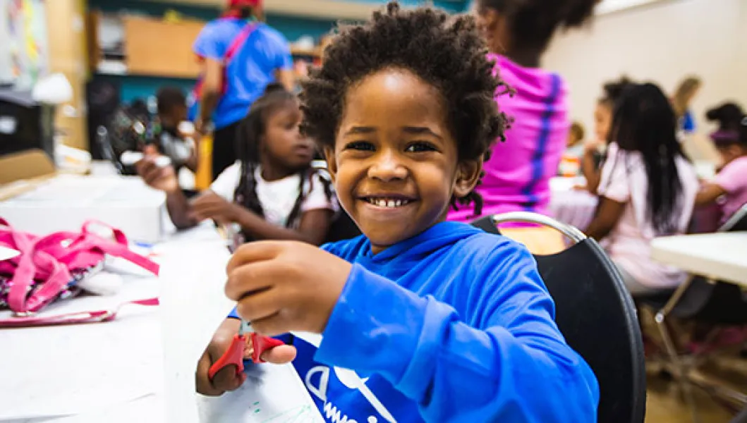 Boy at YMCA School Release Day