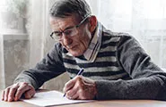 Man writing a letter