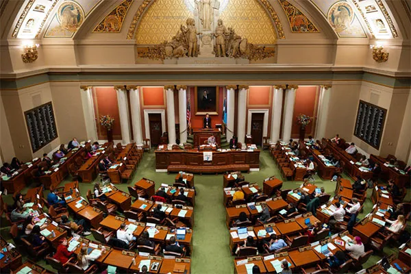 Students participating in Minnesota YMCA Youth in Government at the Minnesota State Capitol in St. Paul.