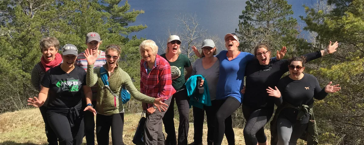 Group portrait of women making silly poses