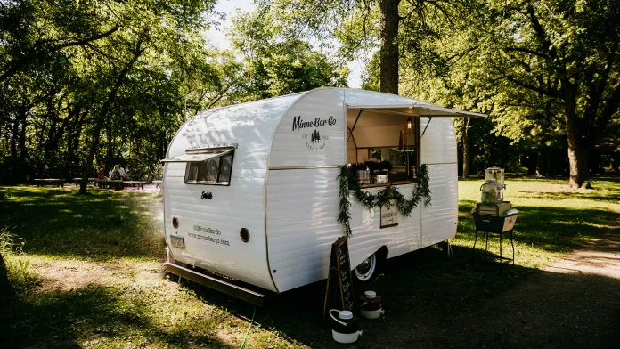 Food truck at a Wedding at Camp