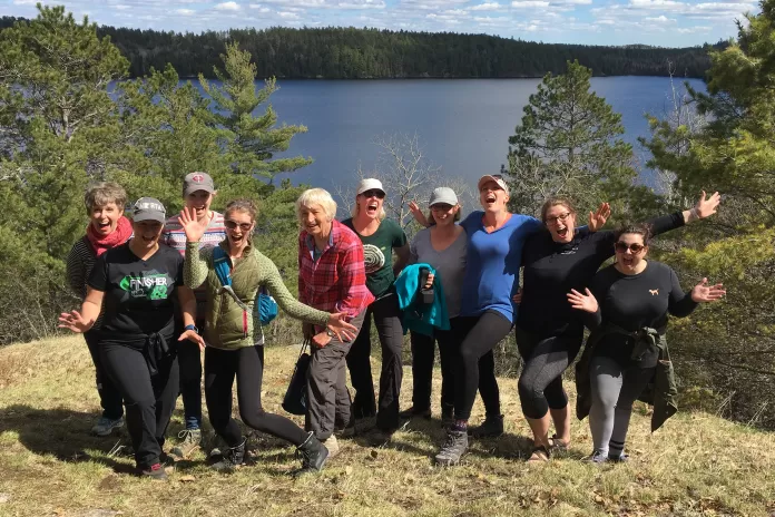 Group portrait of women making silly poses