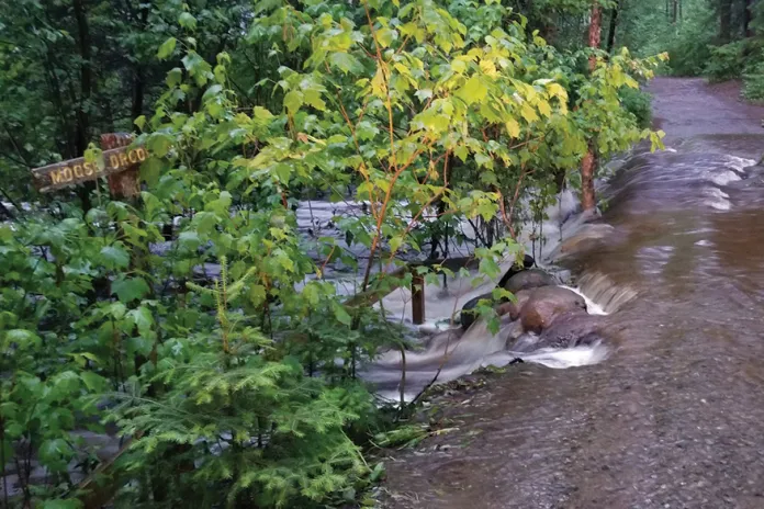 Moose Drool Road flooded