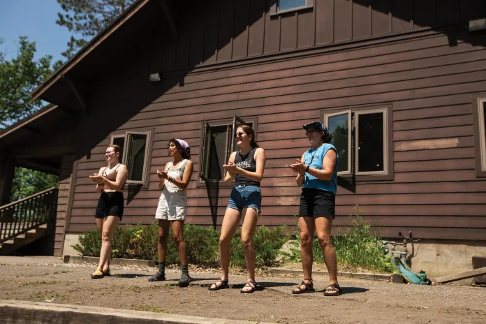 Campers leading an activity.