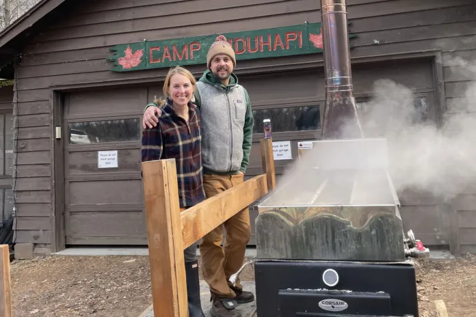 Jana and Nick in front of the evaporator