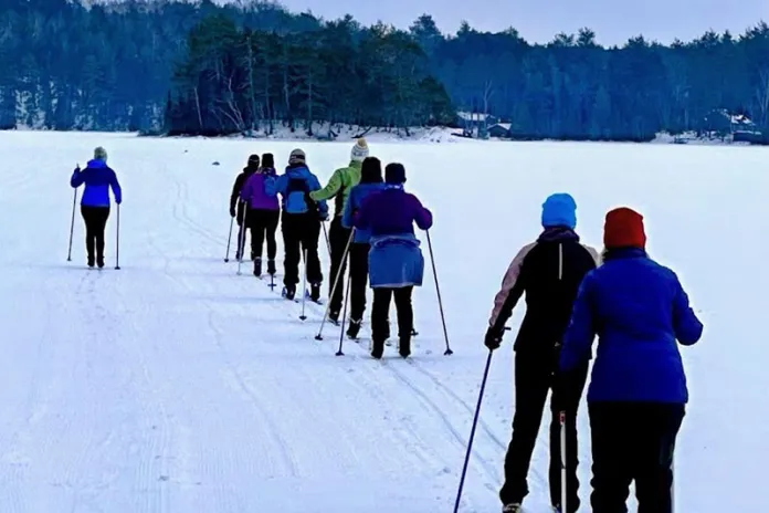 Y She Skis participants learning to ski