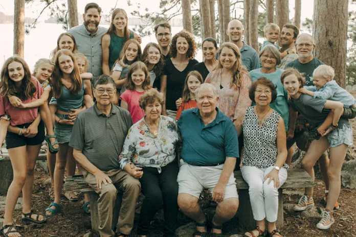 Family and friends of Paul and Sandi Rosso gathered for their 50th Anniversary Celebration at Camp du Nord.
