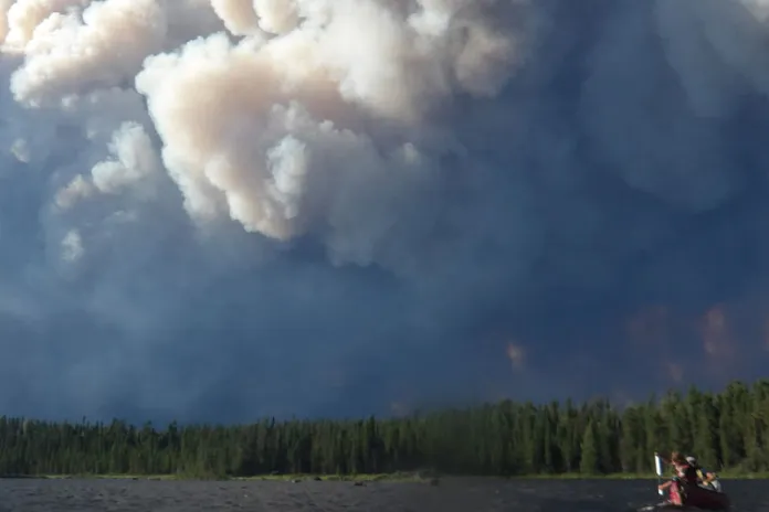 A photo taken by Nor’wester campers as they evacuated from Wabakimi Provincial Park