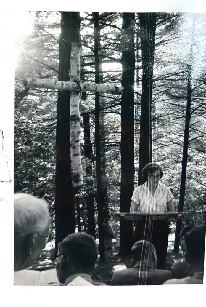 Audrey at camp in 1952.