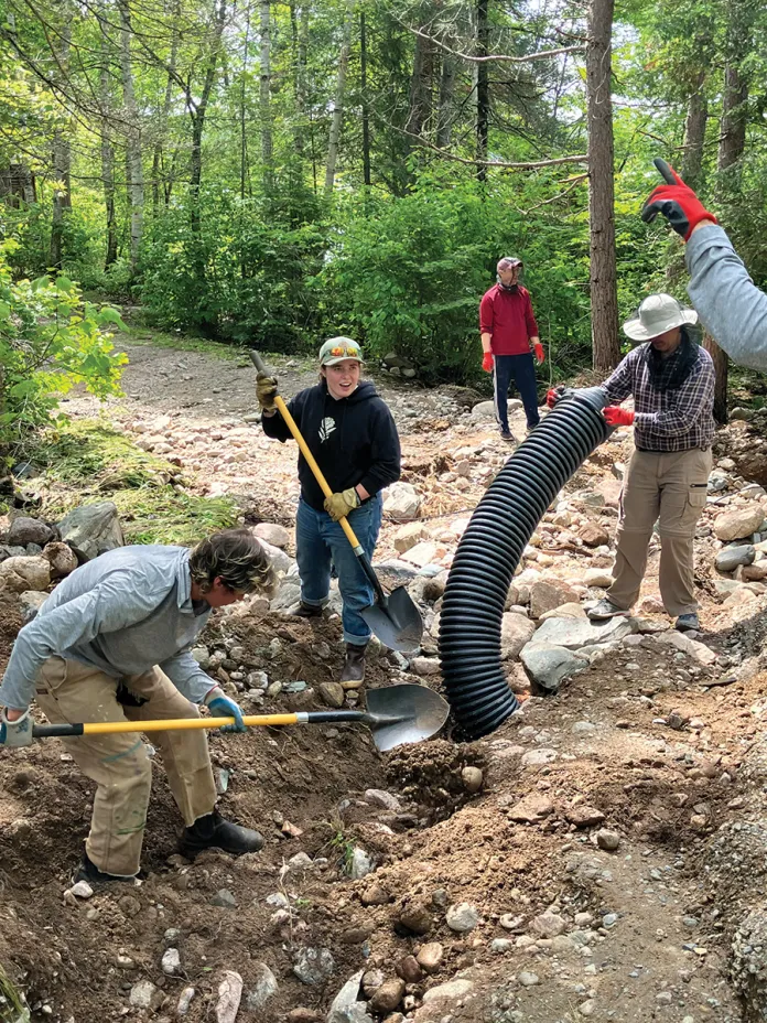 Volunteers cleaning up after the flood