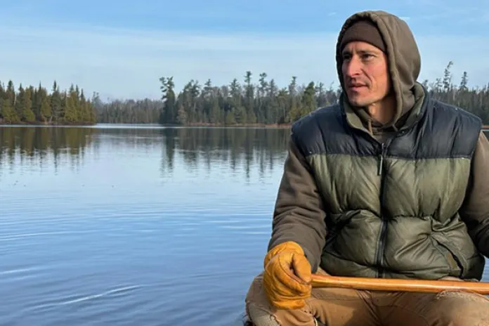 Dave paddling in the Boundary Waters in fall 2024, a week before his death