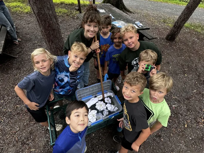Gus and his cabin, tie dying