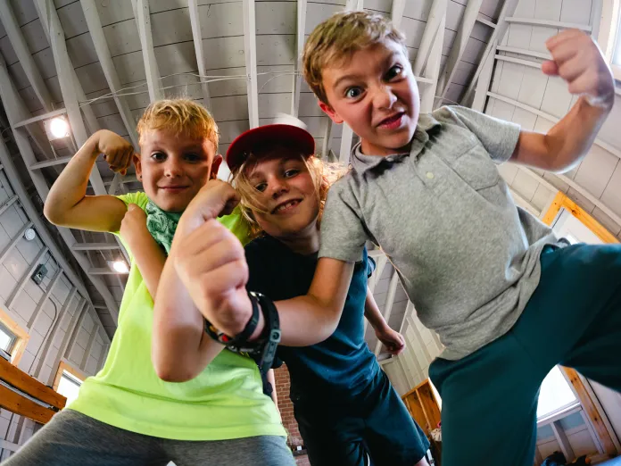 Gus, goofing around with cabinmates.