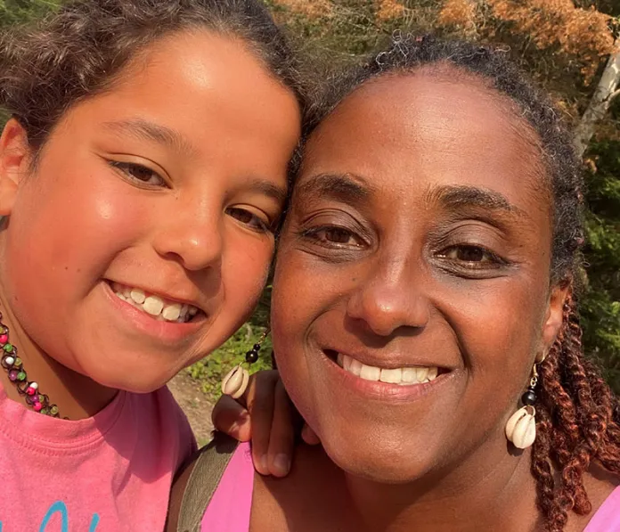 Tseganesh Selameah and daughter Liyu at camp.