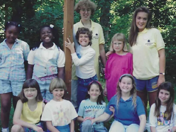 Natalie (lower right) at Camp Ihduhapi with fellow campers