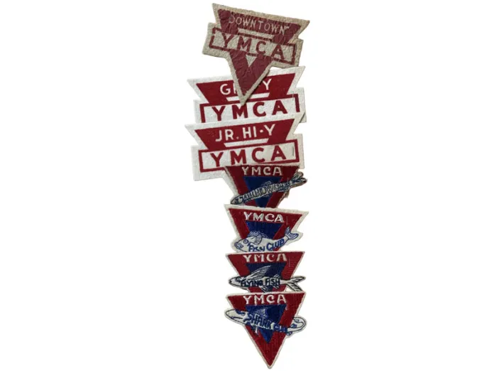 Patches earned at camp and Hi-Y
