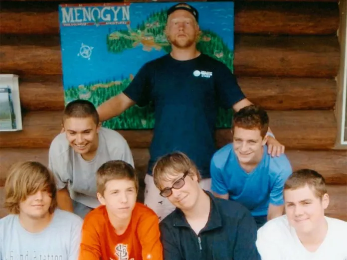July 2011, Eric Davidheiser (standing in back) guided a three week backpacking trip in Yellowstone National Park that included his cousin, Keegan Gilmore (sitting in front, wearing glasses)