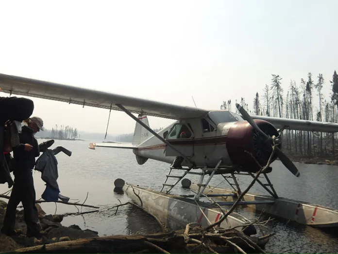 Some of the Nor’wester groups were flown out by float plane, shown here