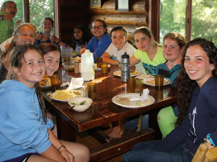 Campers in the dining hall