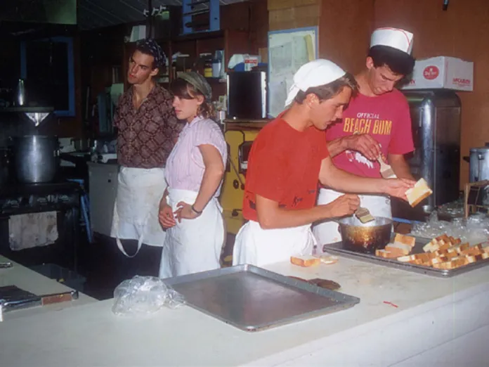 Kitchen staff at camp