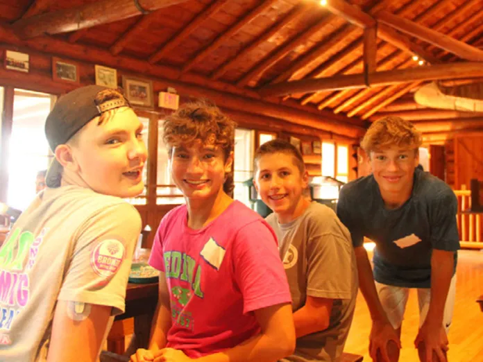 Campers in the dining hall